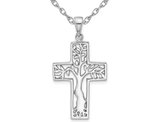 Sterling Silver Tree in Cross Pendant Necklace with Chain